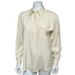 Corbin Collection 100% Silk Cream Button Front Casual Shirt Sz 4