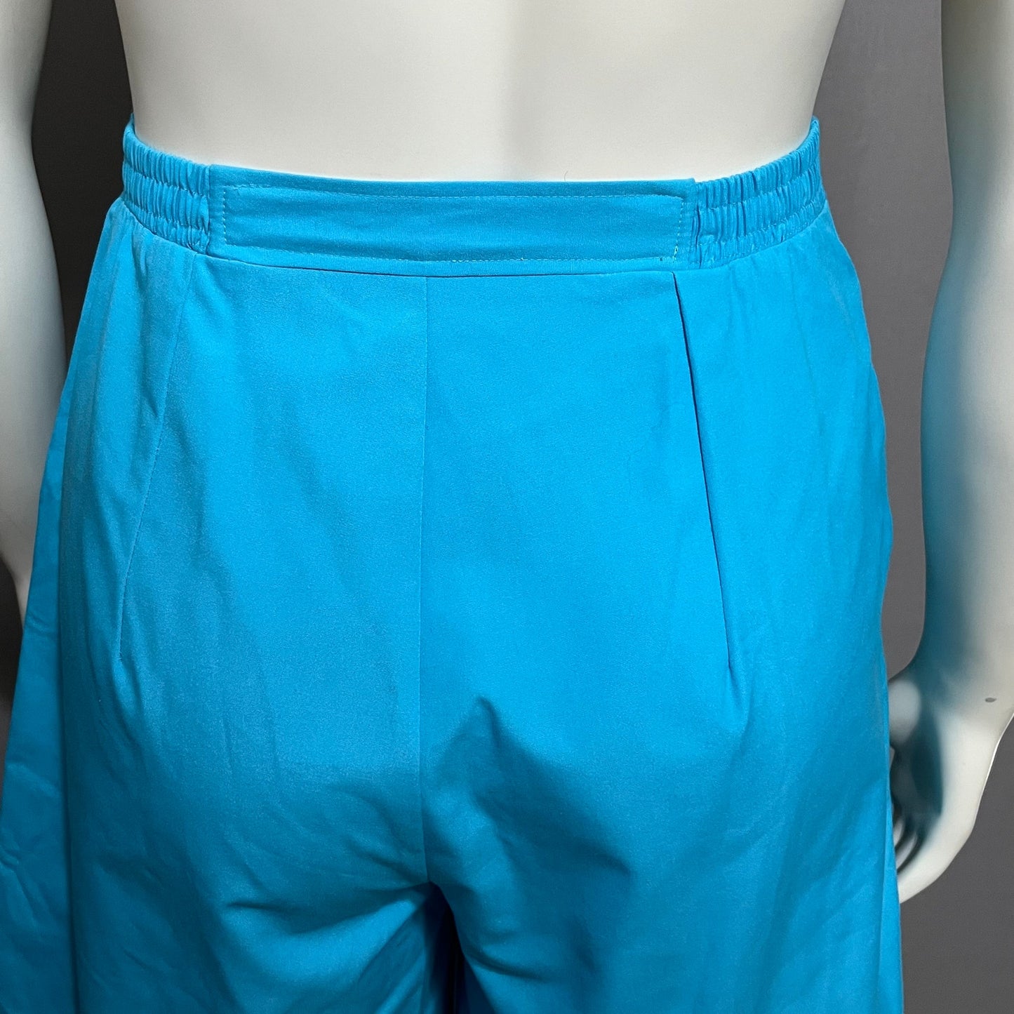 Michele Palmer Blue Cotton Blend High Waist Walking Shorts Sz-12