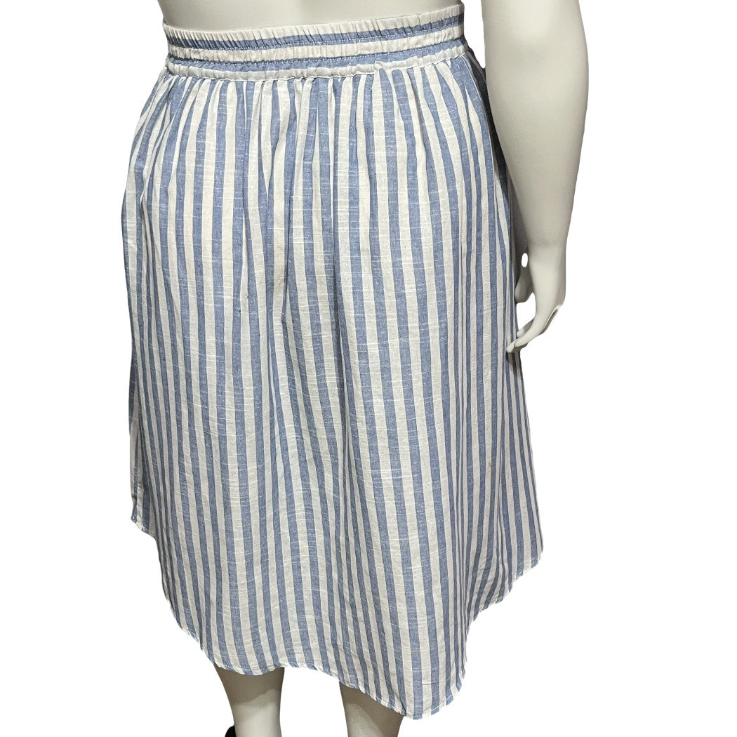 Maxi Studio Blue Striped Hi-Low Skirt Sz-XL