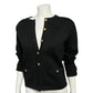 Talbots Black 100% Merino Wool Gold Button Front Cardigan Sz-Small