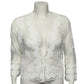 Belle France Sheer White Mesh Lace Embroidery Open Shrug Sz-Large