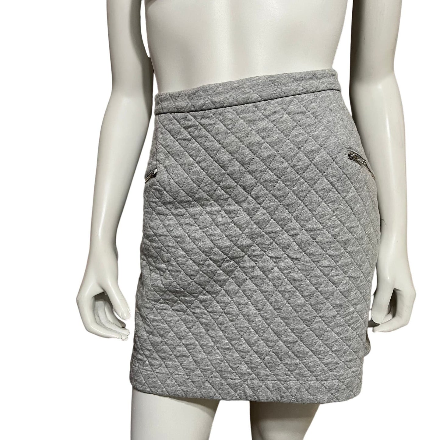 Hinge Gray Quilted Cotton Skirt Sz Medium