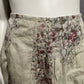 Blue Willis 100% Linen Floral Flare Pleated Skirt Sz-Medium