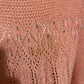 Vintage Light Peach Open Knit With Beads Sweater Sz-Medium