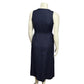 CH Signature Navy  Linen Cotton Maxi Sleeveless Button Front Dress Sz-Small