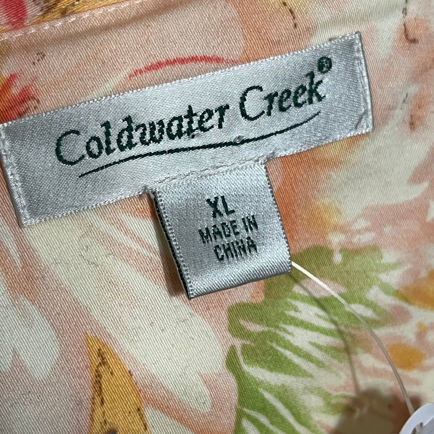 Coldwater Creek Peach Floral Cotton Lightweight Blazer Sz-XL