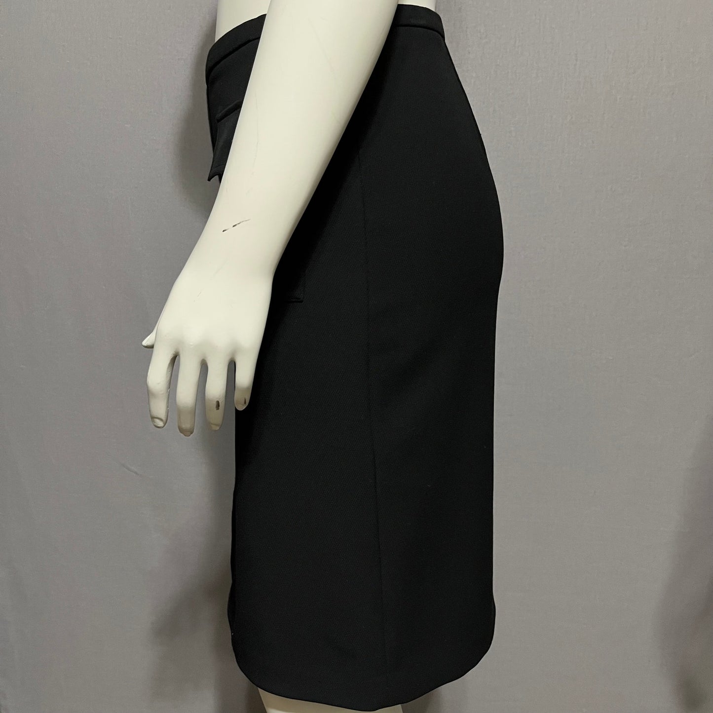 BCBG Maxazria Black Cargo Style Front Zip Pencil Skirt Sz-12