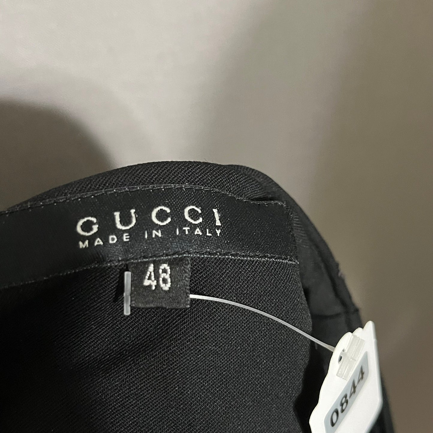 Gucci Black Flat Front Career Gold Buckle Trouser Pant Sz-48 (Large)