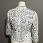 Chicos Women’s Cotton Jacket Embroidered Eyelet Scalloped Edge Sz-2 Medium