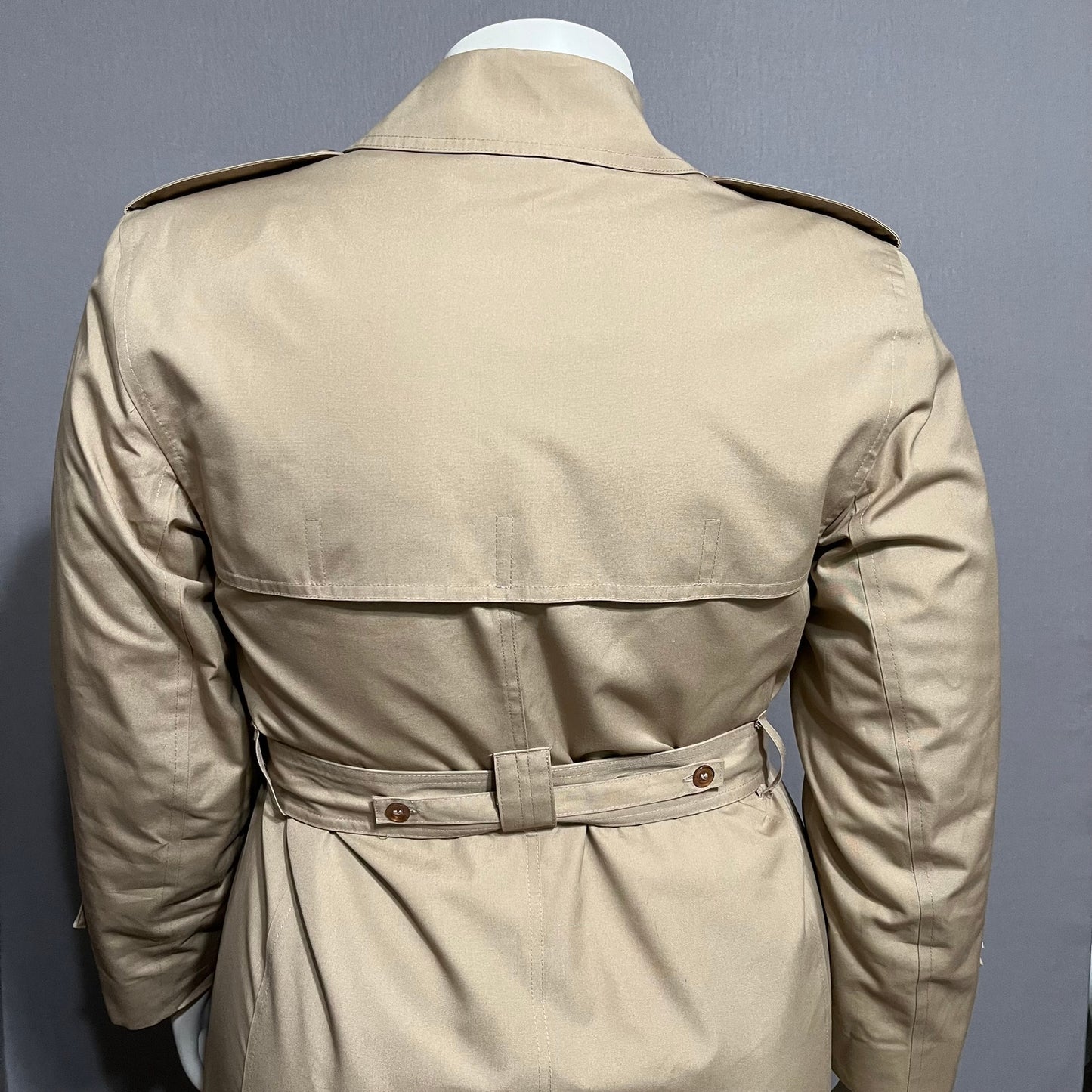 Misty Harbor Cotton Blend Double Breasted Tan Trench Jacket Sz-14 Petite