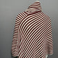 Striped Maroon Turtleneck Pullover Poncho Fringed Sweater Sz-One Size