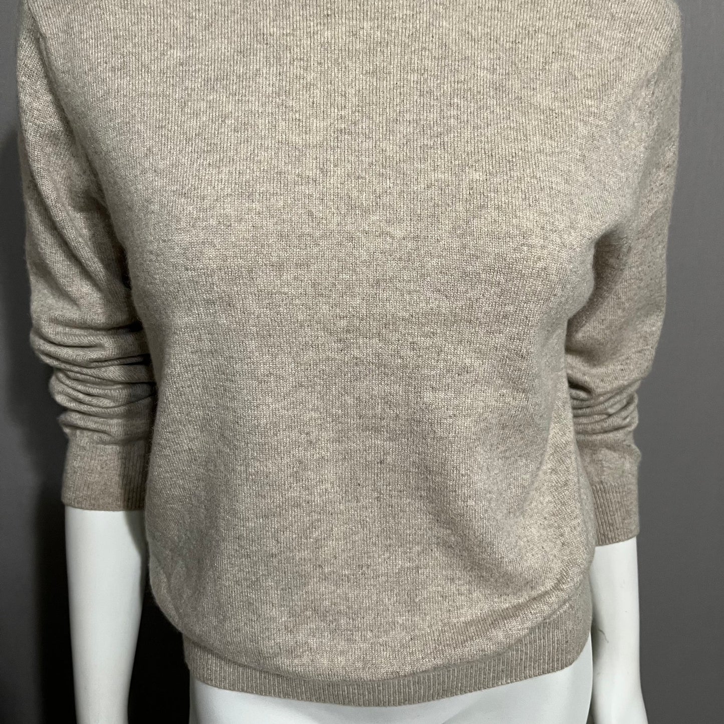 Glen Lyon Taupe Neutral Mock Neck 100% Cashmere Sweater Sz-Small Petite