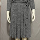 Leota Black Dot Casual Crossover Knit Tie Midi Dress Sz-1L/Xtra Large