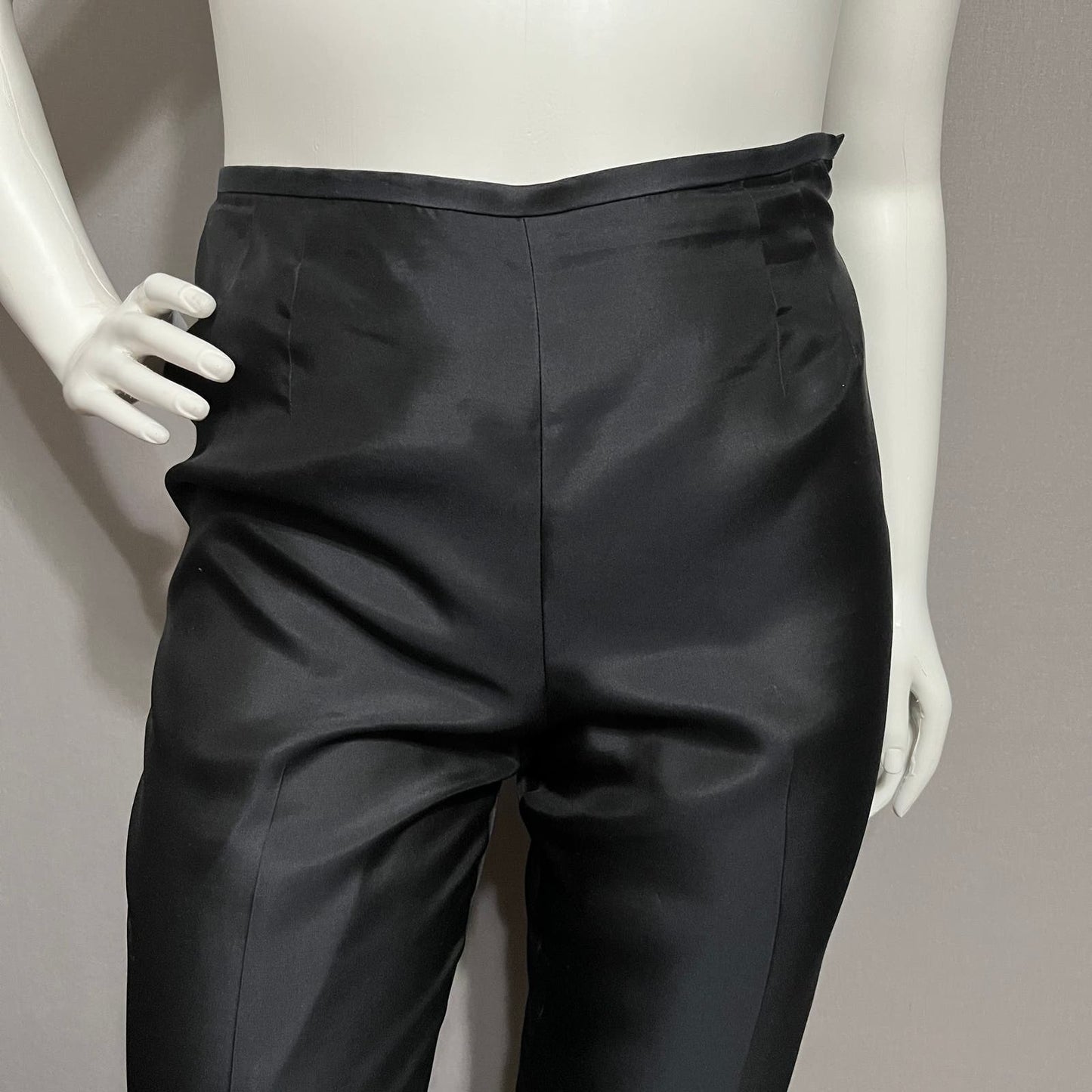 Talbots Black 100% Pure Silk High Waist Dressy Pants Sz-16 Petites