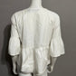 Lands End White Peplum Style Flared Sleeve Shirt Sz-2 (Small)