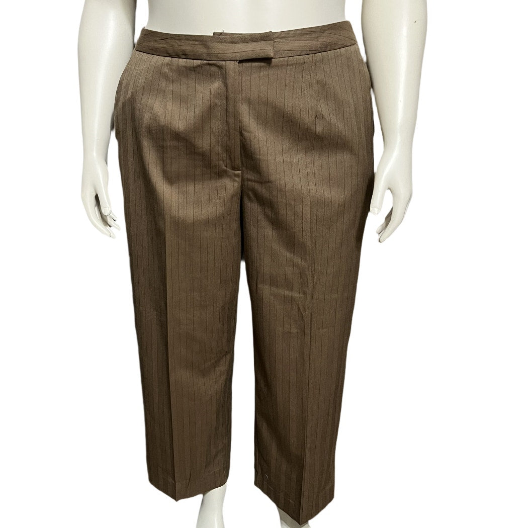 Evan Picone Brown Striped 2Pc Jacket & Pant Casual Set Sz-14W