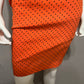 Orange With Black Polka Dot Pencil Skirt Sz-XS