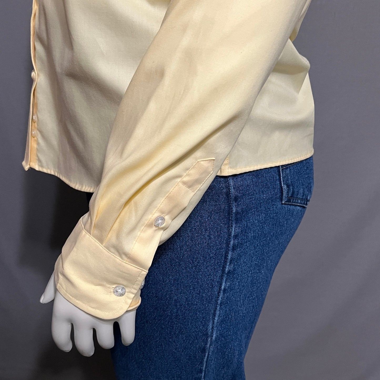 George Pale Yellow Women’s Button Front Cotton Shirt Sz-XL