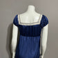 Vintage Navy Blue Lace Trimmed Full Nightgown Sz-Small