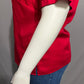 Lands End Cherry Red Cotton Womens Button Front Shirt Sz-Xl