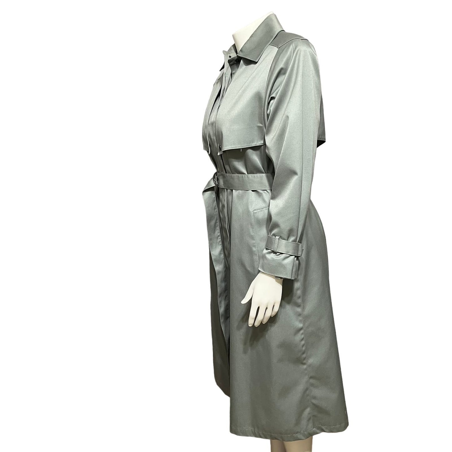 J.G. Hook Olive Green Longline Rain Trench Jacket Sz-8