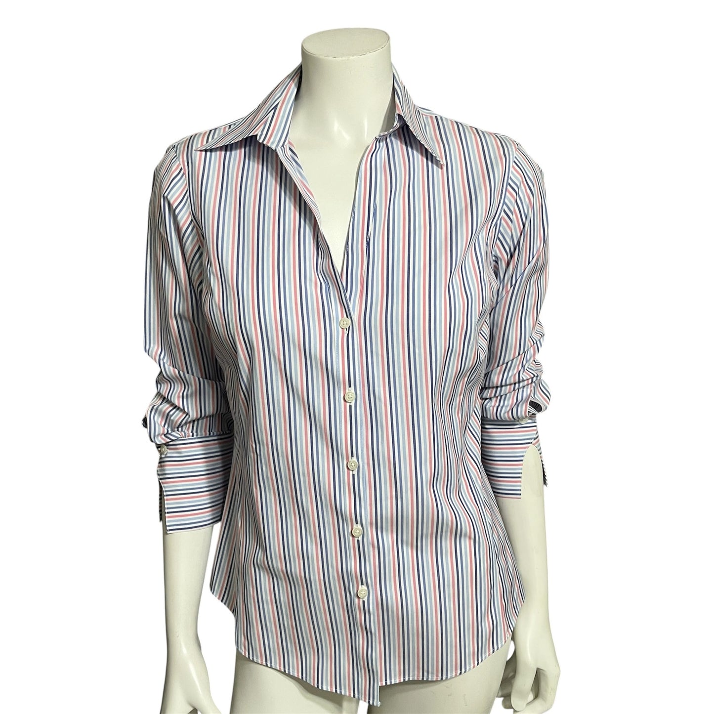 Brooks Brothers Women’s Cotton Striped Button Front Shirt Sz-8