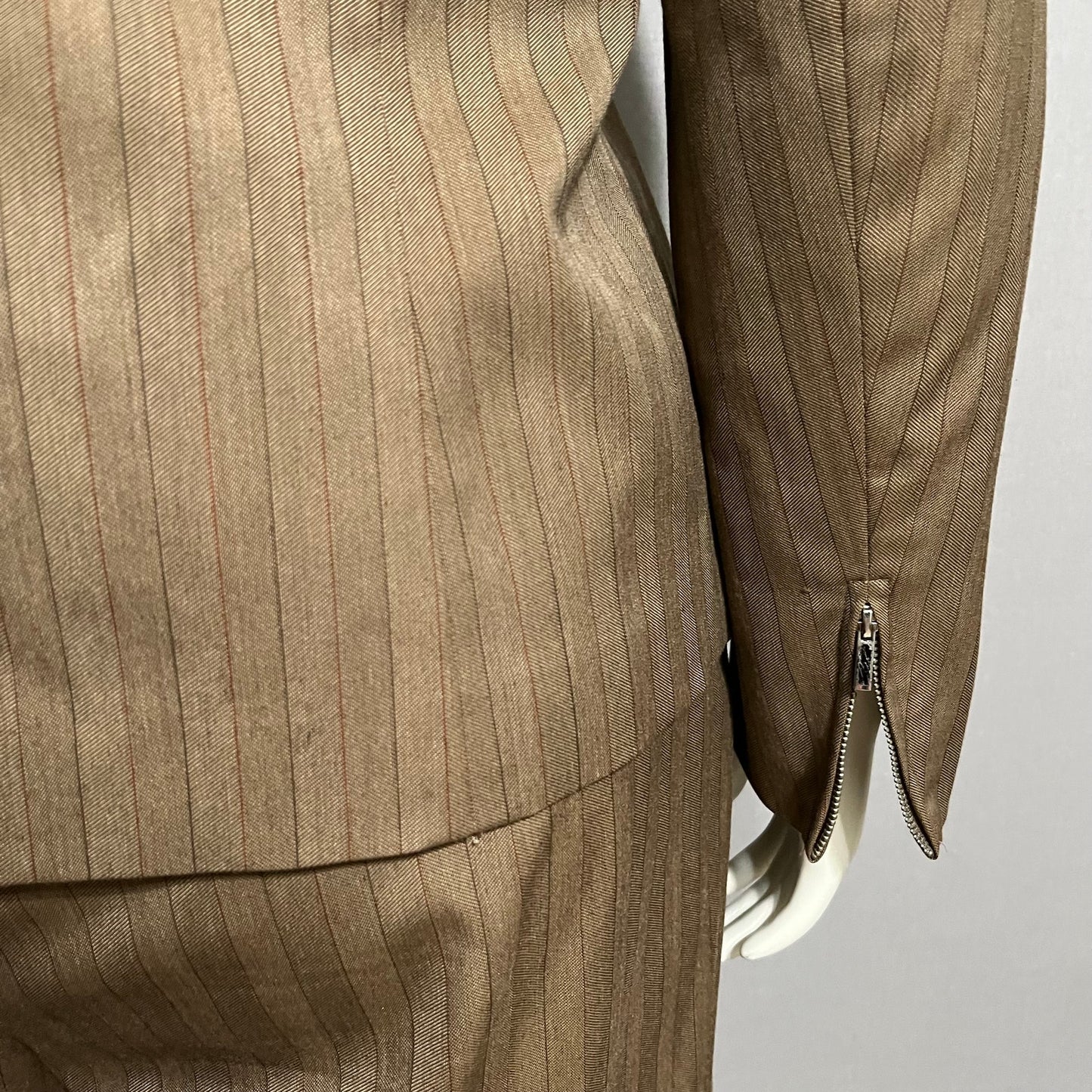 Evan Picone Brown Striped 2Pc Jacket & Pant Casual Set Sz-14W