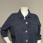 Lane Bryant Navy Linen / Cotton Striped Lightweight Jacket Sz-18