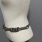 Tarnish Grey With Gold Circle Metal Skinny Belt Sz-Xs/ Small