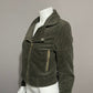 Olive Green Corduroy 100% Cotton Olive Green Cropped Jacket Sz-Small