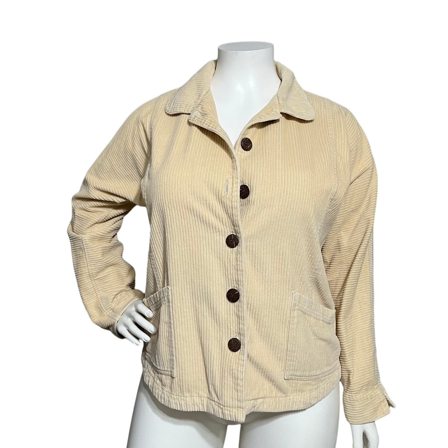 Danielle Martin Cream Corduroy 100% Cotton Jacket Sz-XL