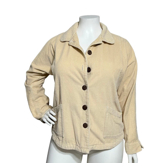 Danielle Martin Cream Corduroy 100% Cotton Jacket Sz-XL