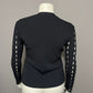 Cyrus Black Cutout Sleeve Bow Tie Cardigan Sweater Sz-Medium