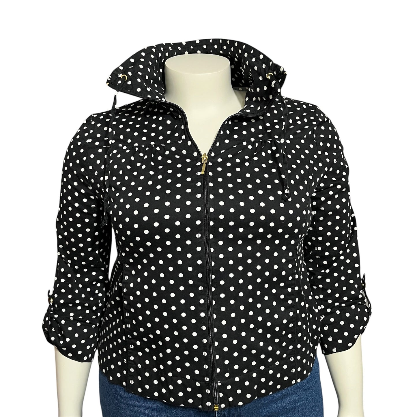 Studio Works Women Cotton Lightweight Jacket Polka Dot Sz-XL Petite