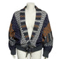 Vintage Escada Mohair Wool Gray Geometric Print Chunky Women’s Sweater Sz-34