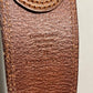 Linea Pelle Cognac Brown Genuine Leather Wide Solid Brass Handle Sz-Small