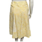 Loft Yellow Linen Blend Pleated Fit and Flare Drop Waist Skirt Sz-8