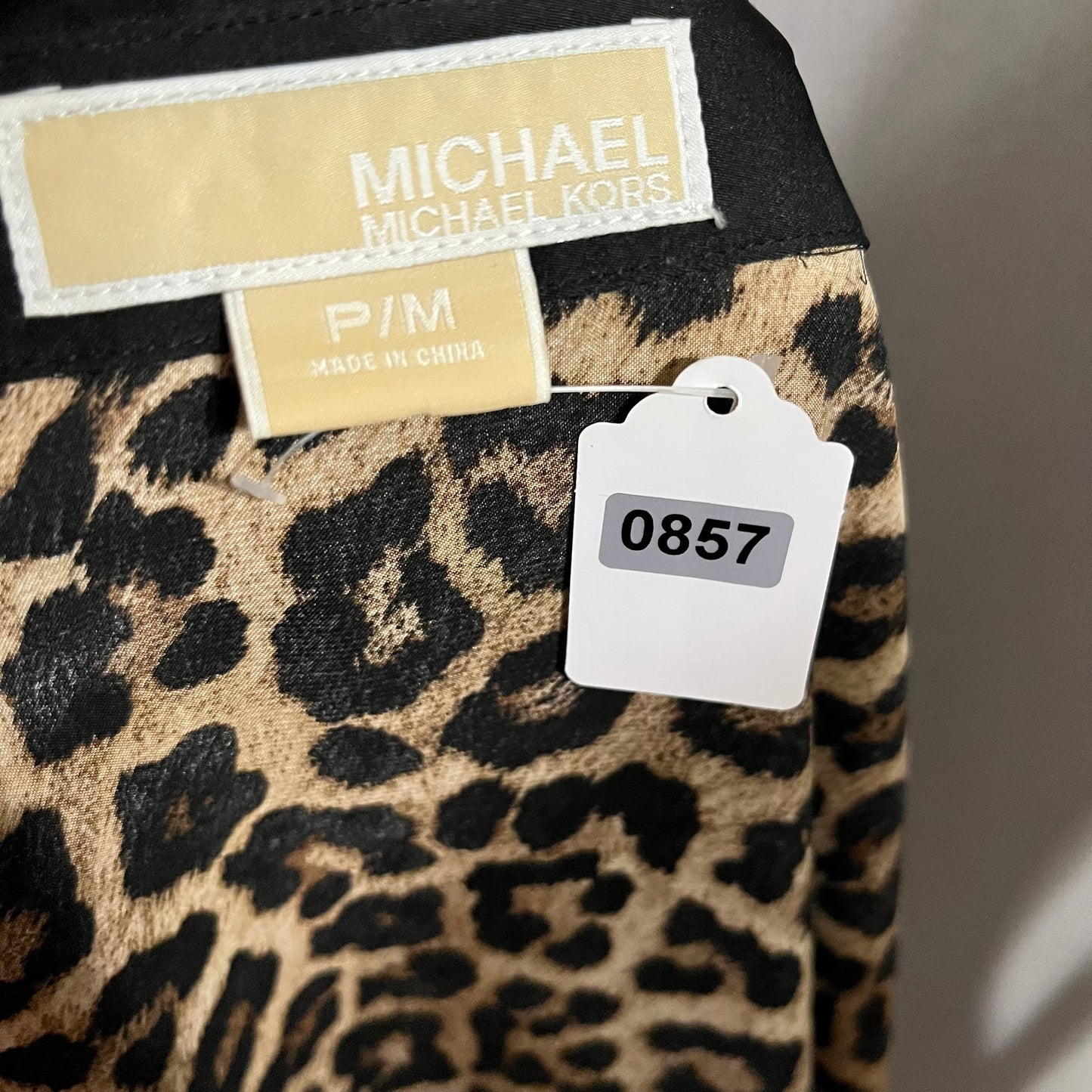 Michael Kors Cheetah Print Satin Blouse Sz- Medium Petite