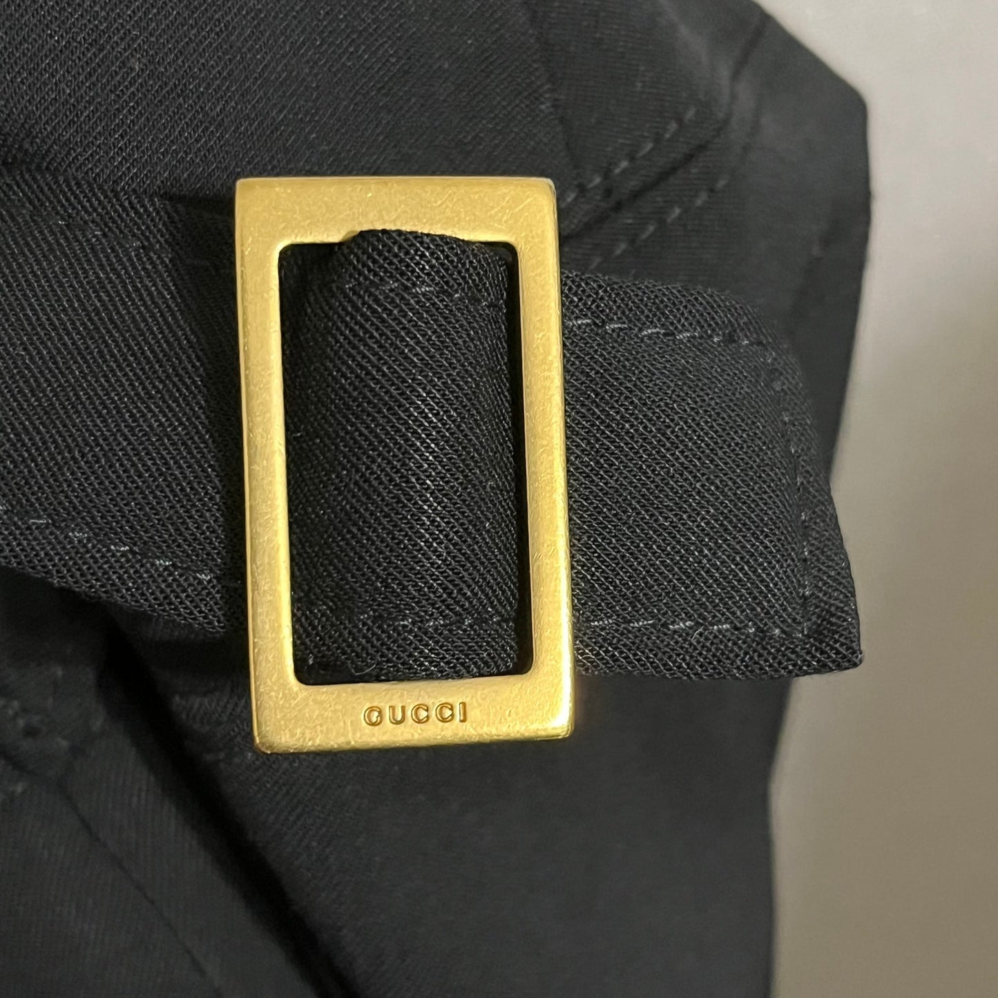 Gucci Black Flat Front Career Gold Buckle Trouser Pant Sz-48 (Large)