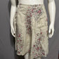 Blue Willis 100% Linen Floral Flare Pleated Skirt Sz-Medium