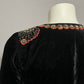 Saint Tropez West Black Velour Artsy Beaded & Sequins Blazer Sz-Medium