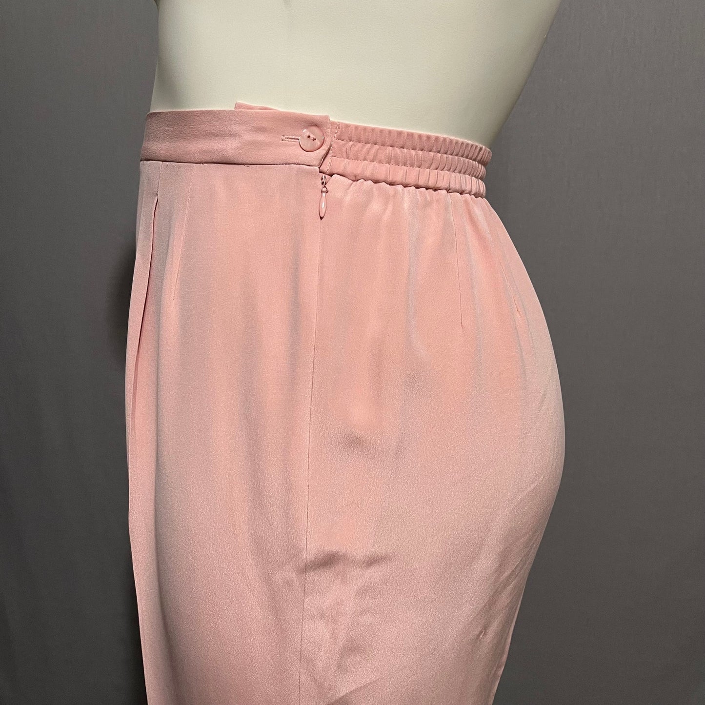 Josephine Chaus Light Pink 2Pc 100% Silk Pant Suit Set Sz-18