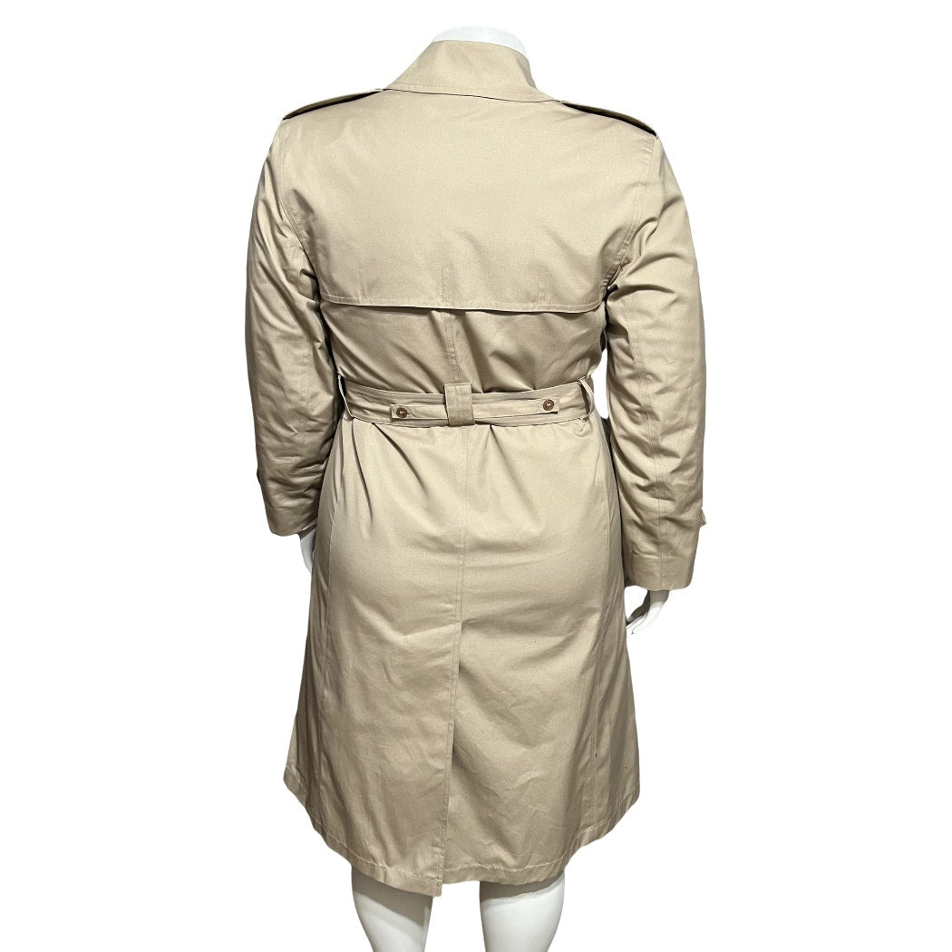 Misty Harbor Cotton Blend Double Breasted Tan Trench Jacket Sz-14 Petite