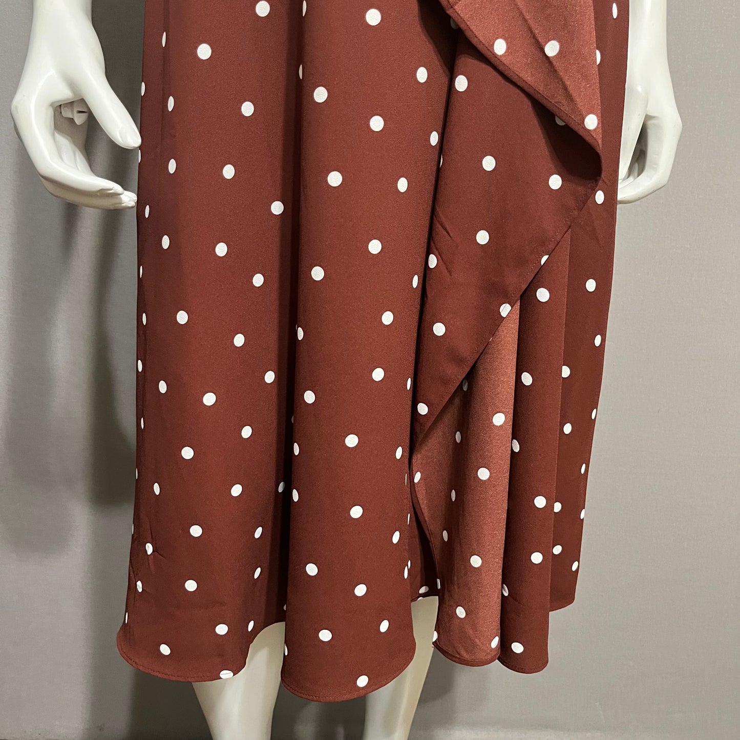 Ann Taylor Brown Polka Dot Dress Sz-8