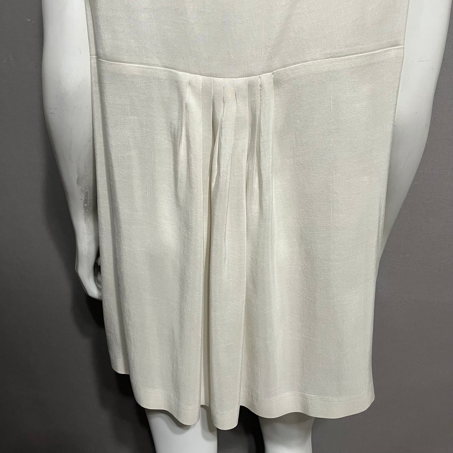 Eileen Fisher Ecru Silk Sleeveless Shell Tunic Top Sz-Large