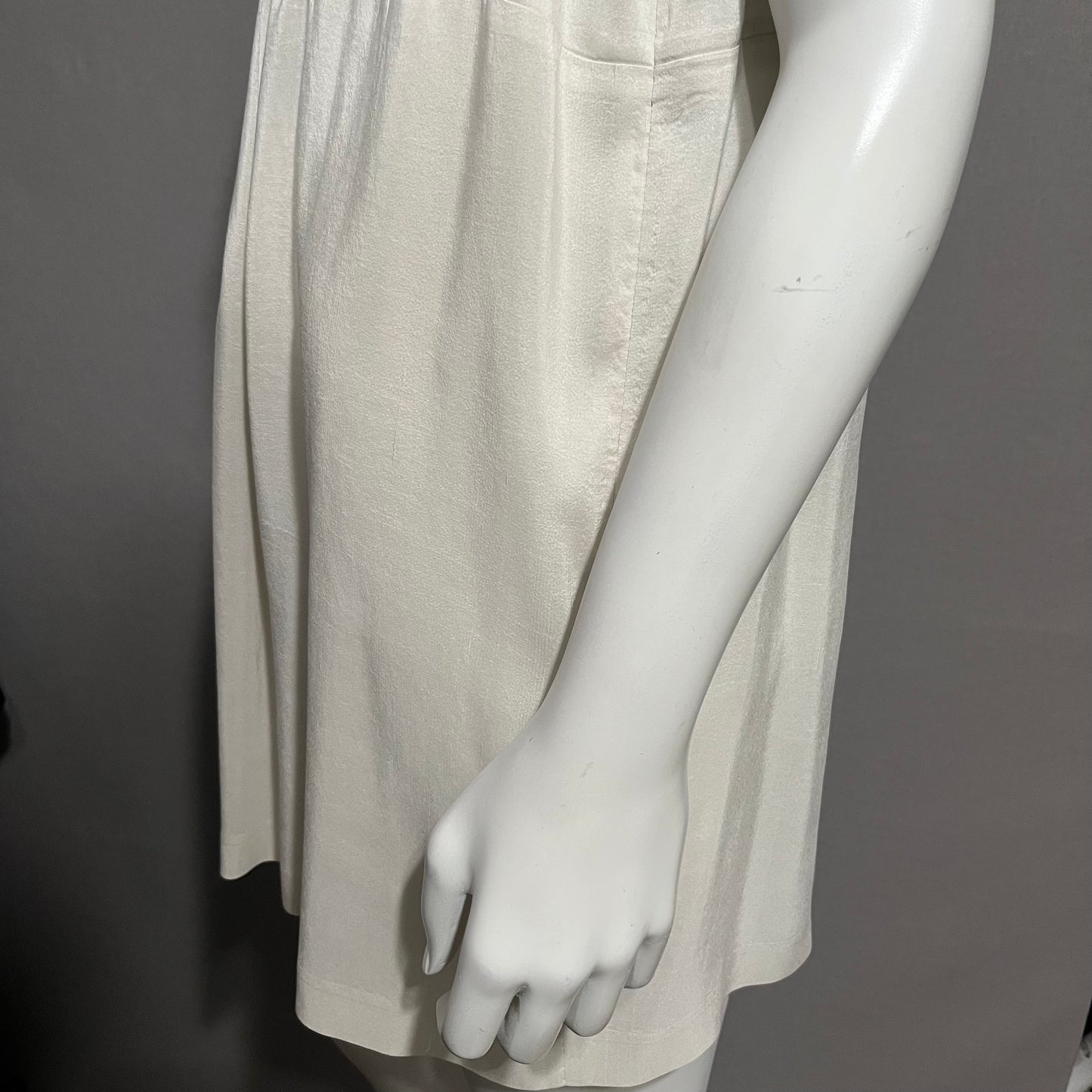 Eileen Fisher Ecru Silk Sleeveless Shell Tunic Top Sz-Large