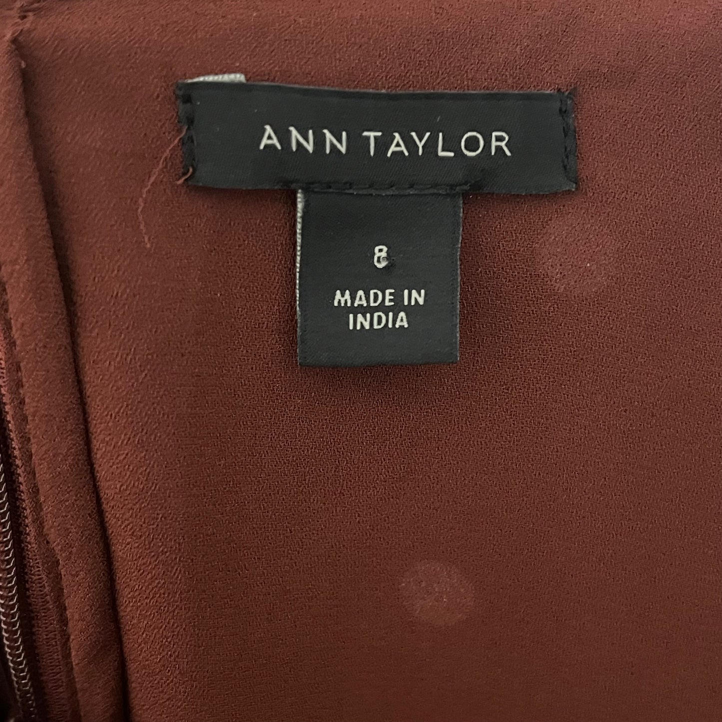 Ann Taylor Brown Polka Dot Dress Sz-8