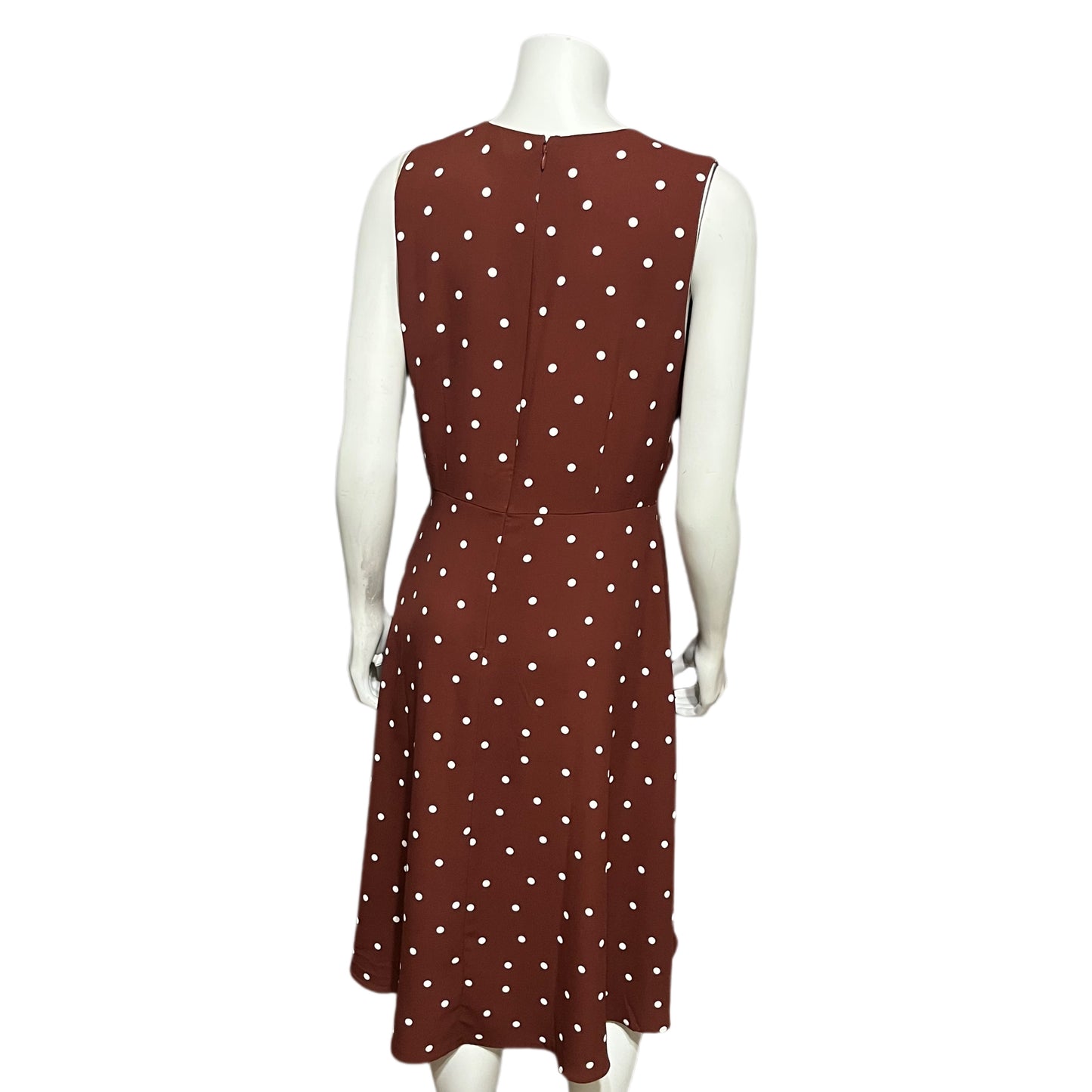 Ann Taylor Brown Polka Dot Dress Sz-8