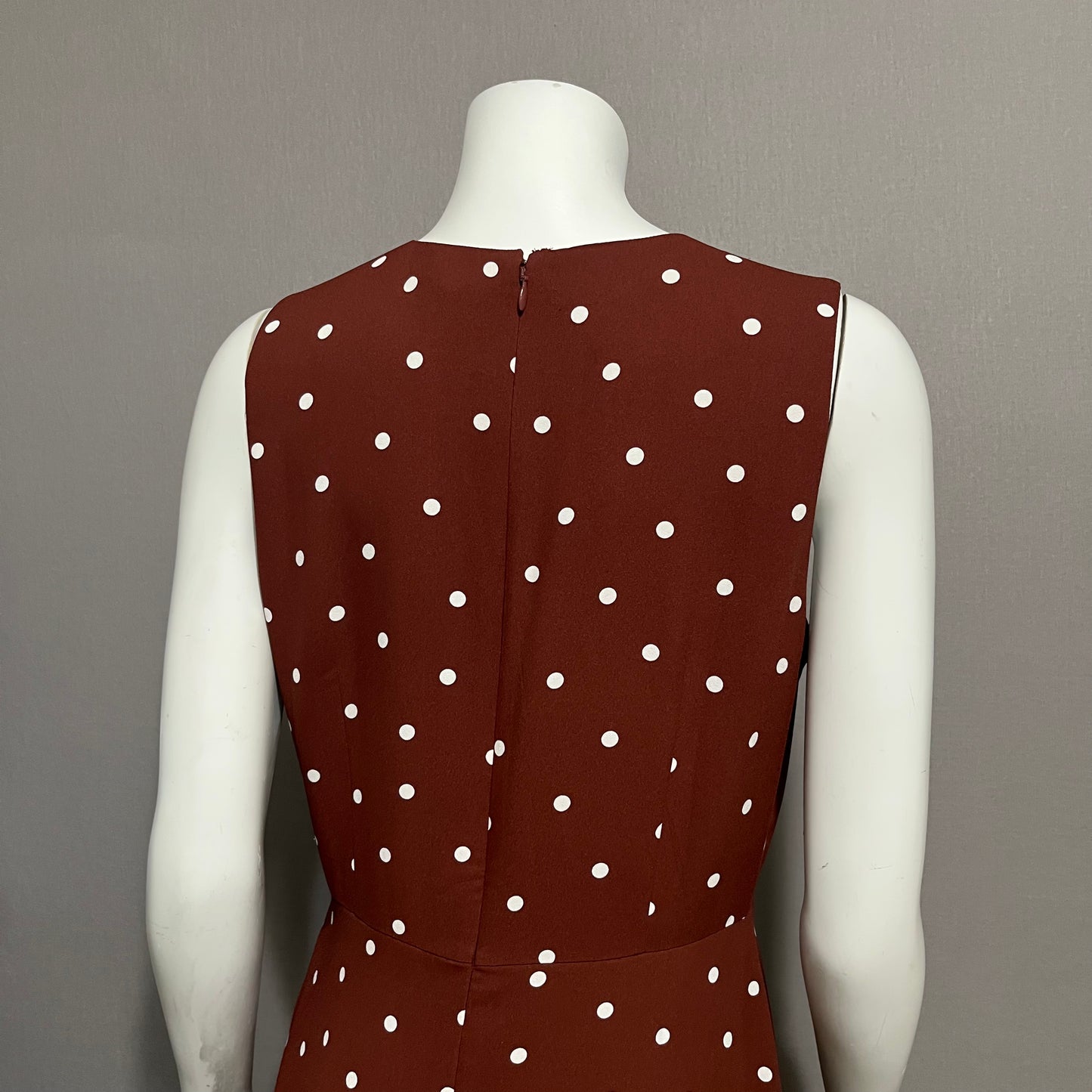 Ann Taylor Brown Polka Dot Dress Sz-8