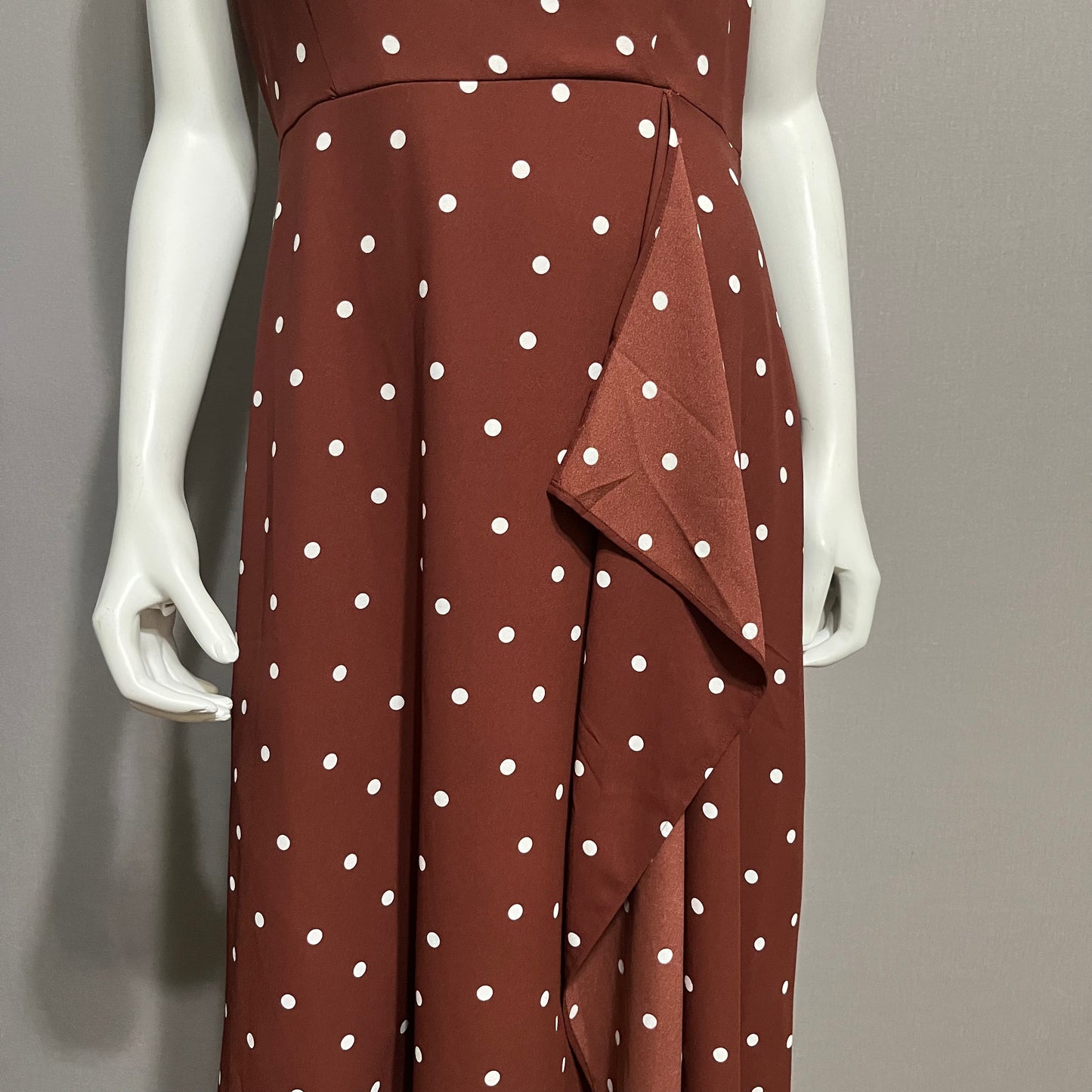 Ann Taylor Brown Polka Dot Dress Sz-8